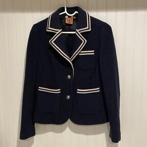 Tory Burch navy wool blazer small